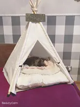 Cat Bed House Teepee Cushion Pet-Tent Puppy Available Outdoor Portable For Dog with Thick