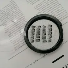 Pestañas postizas 3D magnéticas, 4 Uds., 5 imanes, hechas a mano, Naturel Mink Faux Cils magnétiques con pinzas