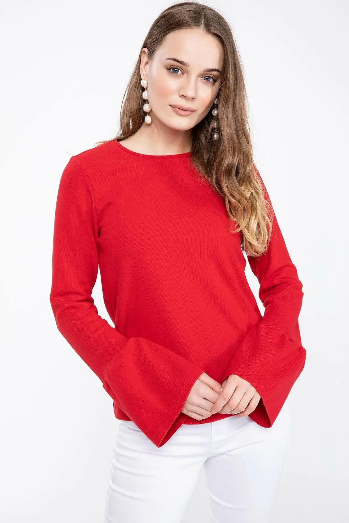 Дефакто женские пуловеры свободные с длинным рукавом полосатые повседневные