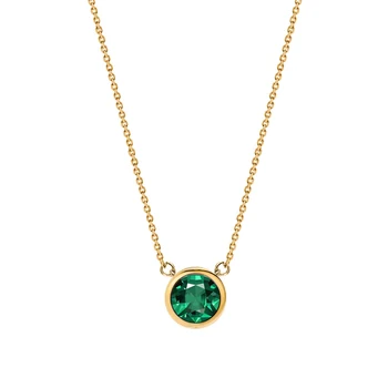 

Gold necklace with emeralds sunlight sample 585