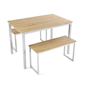 

Table and bench set White Wood