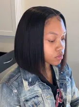 Luvin-mechones de cabello humano postizo brasileño, extensiones de cabello humano liso con cierre frontal de encaje 4X4