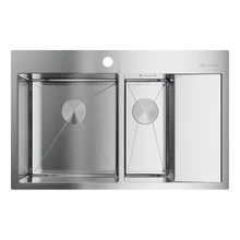 Мойка для кухни Omoikiri Akisame 78-2-IN-L нерж.сталь(нержавеющая сталь)(PVD-покрытие, устойчива к царапинам