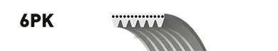 6pk1818_ремень Поликлиновой! Ford Escort/Fiesta/Scorpio/Sierra/Mondeo 1.6-2.5 89 Gates 6pk1818 Gates арт. 6PK1818