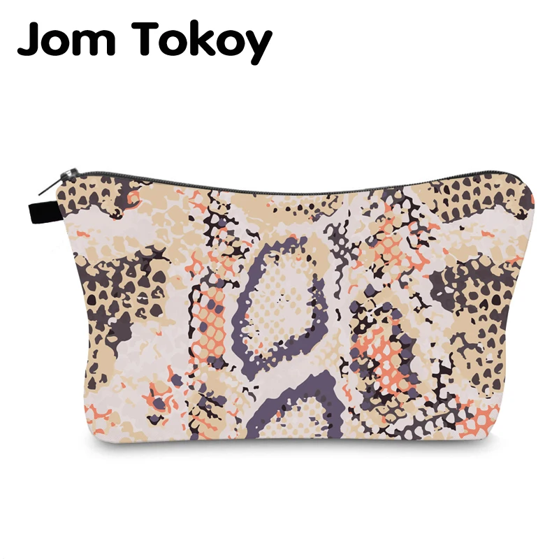 Косметичка Jom Tokoy с принтом под змеиную кожу персонализированная косметичка