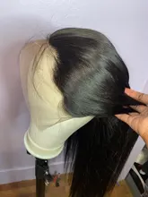 Pelucas de cabello humano con encaje Frontal 13x4 para mujeres negras, pelo Remy liso brasileño prearrancado, 28, 30 pulgadas, 150%