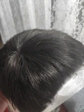 Isheeny-Peluca de cabello humano para hombre, tupé de pelo negro Natural, sistemas de repuesto, 15x18cm