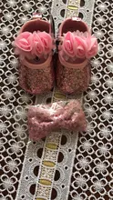 Ma & Baby-zapatos de princesa para bebés recién nacidos de 0 a 18 meses, con lentejuelas y lazo, para primeros pasos y diadema