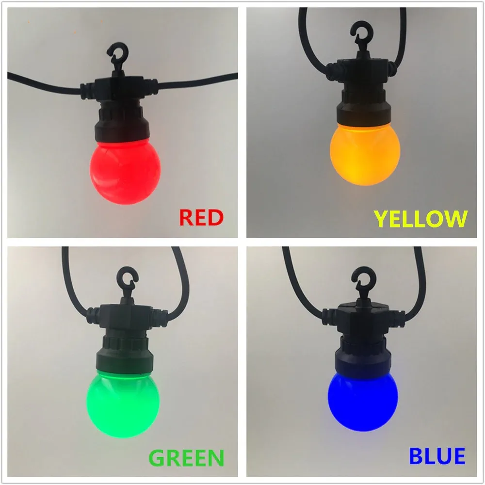 IP65 LED 글로브 G50 여러 가지 빛깔의 전구 문자열 연결 가능한 야외 다채로운 문자열 조명 장식 웨딩 크리스마스 갈 랜드