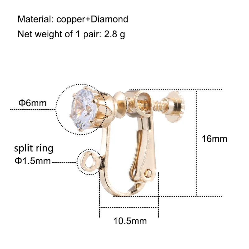 UNNAIER 2/10pcs Clip On Earrings For Women DIY Jewelry Making