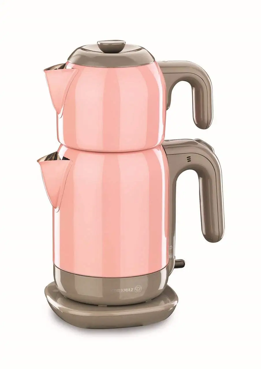 Korkmaz A36902 Pink Steel Tea Machine Turkish Electric Teapot, Tea