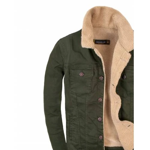 Abrigos vaqueros peludos para hombre, HAKİ negro, verde, caqui azul oscuro, talla única, transpirable, ALIRSANIZ|Parkas| - AliExpress