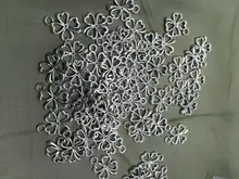 50 Uds Charms Flor de trébol 17x14mm AJUSTE DE colgante antiguo, Vintage bronce tibetano Color plata buscando, DIY para pulsera collar