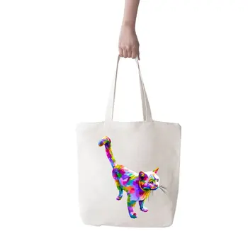 

Angemiel Bag Big Color Tiny Cat Picture Shopping Beach Tote Bag