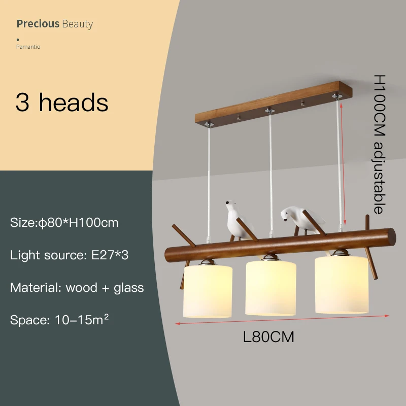 lowes chandeliers Nordic Wooden Pendant Lamp For Dining Table Kitchen Island Creative Bird Led Chandelier Modern Bar Cafe Trees Hanging Lighting crystal ceiling lights Chandeliers