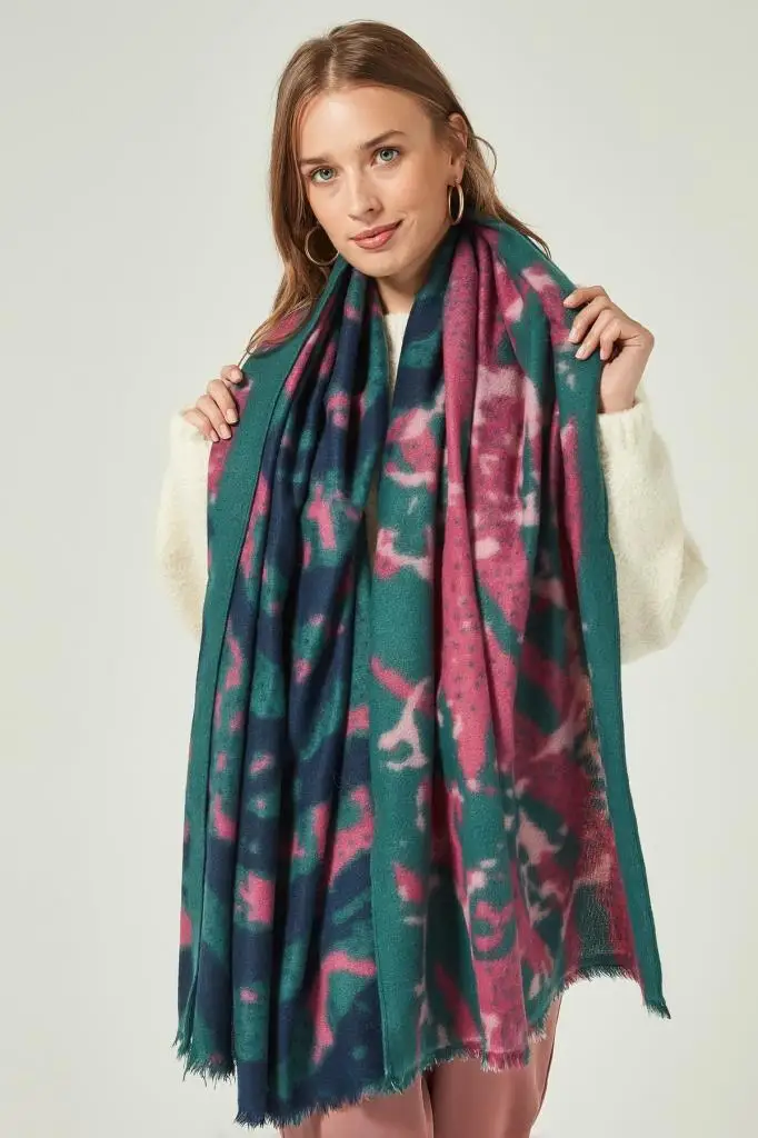 12041 Batikli зеленый плотная шаль