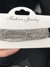 Cadena de eslabones de Metal para collares pulseras joyas, 1mm, 1,5mm, 2mm de ancho, plata, oro rosa, acero inoxidable