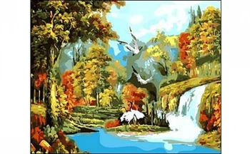

Painting by numbers on canvas 40x50 cm "birds and falls" Red Cat q1865