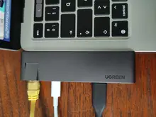 UGREEN HUB tipo C con USB Dual USB-C a HDMI RJ45 PD USB 3,0 SD para MacBook Pro aire adaptador de Thunderbolt 3 Dock USB-C 3,1 tipo-C