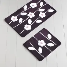 Коврики для ванной нескользящие Противоскользящие коврики противоскользящие Противоскользящие коврики Talia Plum 2'Li набор 60X100 см-50X60 см