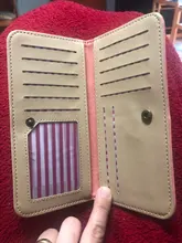 Bolso largo de PU para mujer, tarjetero de cuero, monedero con letras, billetera informal