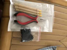 ¡Caliente! 1 set una botella de 200 Uds 5mm Micro enlaces/Cuentas + 2 uds tirando aguja + 1pc 3 agujeros alicates extensiones de cabello kit de herramienta