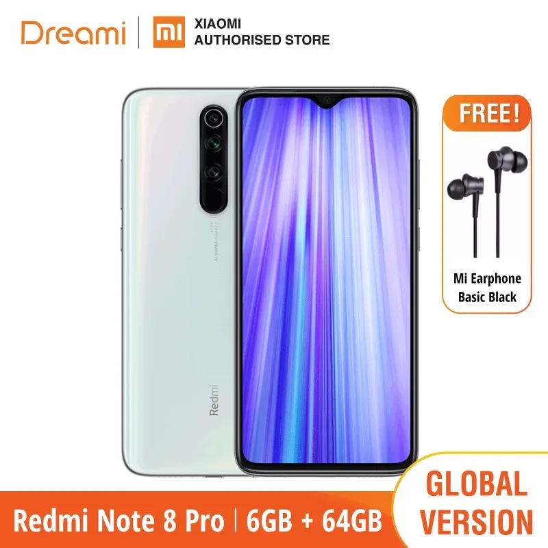 Global Version Xiaomi Redmi Note 8 PRO 64GB ROM 6GB RAM (Brand New / Sealed), note8 pro Smartphone Mobile