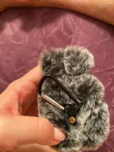 Ear-Fur-Case Capa Carabiner Plush-Cover Apple Airpods Rabbit Soft Wireless for 1-2/Wireless/Charging-fluffy-box