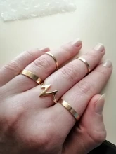5 unids/set nuevo de moda de oro rayo onda Anillos anillo de dedo ajustable para mujeres chica regalos de Anillos Mujer anillo de la joyería
