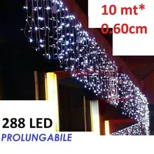 Tenda Luminosa Natalizia BIANCO FREDDO PROLUNGA PIOGGIA LUCI 10 м x 60 см 288led