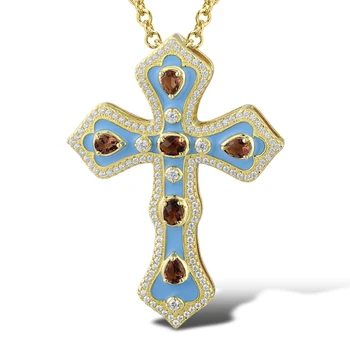 

Silver Pendant with cubic zirconia and enamel