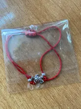 Pipitree-pulsera con abalorio de tortuga de mar de la suerte para mujer y niño, brazalete de cordel rojo, Pulseras de deseos, regalo, joyería