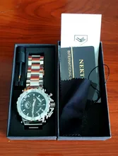 NEKTOM-reloj de cuarzo para hombre, cronógrafo de pulsera, resistente al agua, con correa de acero, militar, deportivo