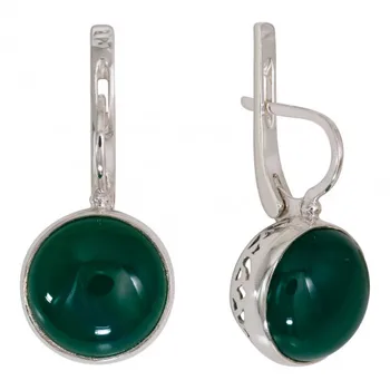 

Silver earrings with Jade