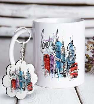 

Personalized London White Mug and Keychain Gift Set-4 Reliable Quality Cost Effective Gift Drink Solid Vicinity