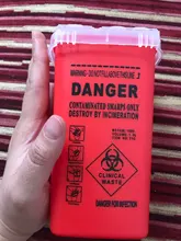 Contenedor de plástico de 1L para suministros de tatuaje, caja de basura para puntas de jeringa médica desechable, accesorios para tatuaje, barril de colección