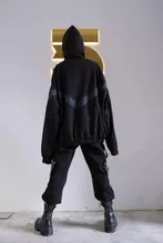 QWEEK-pantalones Cargo Punk de gran tamaño para mujer, ropa de calle gótica, ropa de calle negra con cadena Harajuku Hippie, pantalones de estilo callejero coreano para mujer, Hip Hop