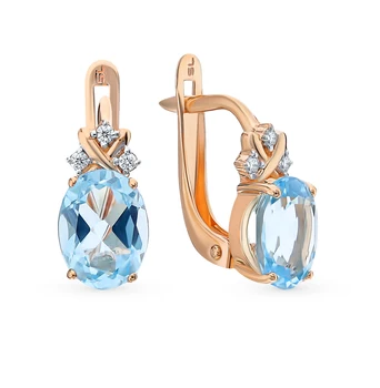 

Gold earrings with Topaz and cubic zirconia sunlight sample 585