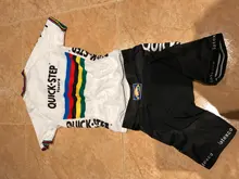 Quick Step-Conjuntos de Jersey de ciclismo para niños, pantalones cortos de manga corta para la cabeza, ropa de ciclismo deportiva, 2020