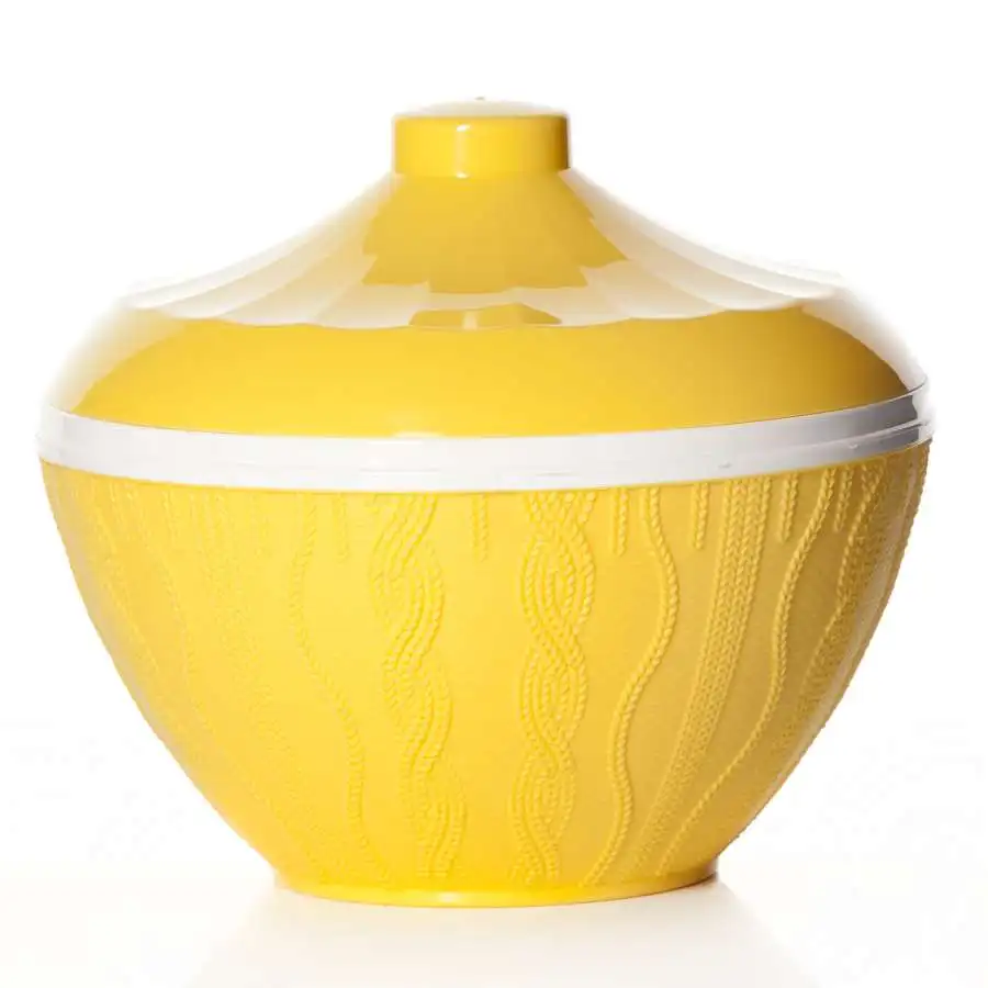Salad Bowl melange 1 45 L with lid (yellow) | Дом и сад