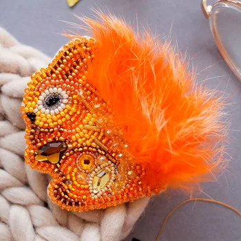 

Ad-042 set for embroidery with beads decoration on natures. Artistic canvas 'fluffy '4.3*5,8 cm