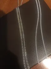 Collar de cadena lateral de Plata de Ley 925 auténtica fina para mujer, niña y niño, 16-30 pulgadas, 2mm, 40-75cm, joyería, collar