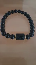 Abalorios de piedra negra para Hombre y mujer, pulsera con constelación de 12, para parejas, Moda Masculina