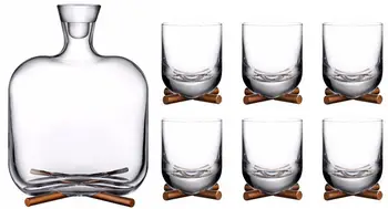 

Mons Igneus Speculo The Camp Whiskey Glass Set 1 Bottle 6 Glasses Completely Handmade