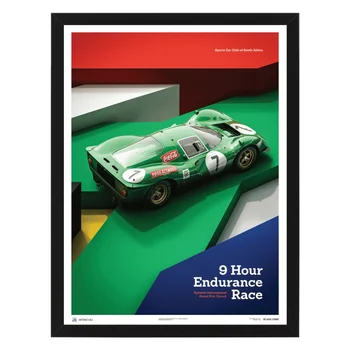 

Poster in the frame Ferrari 412P - Green - Kyalami 9 hour-1967, 32x42 cm