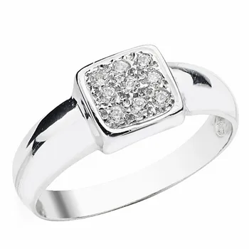 

Ring 18k white gold zirconia 7mm. [AA2211]