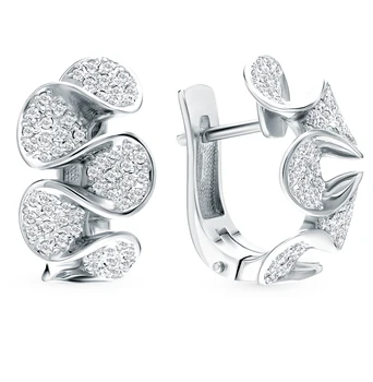 

Gold earrings with diamonds sunlight sample 585