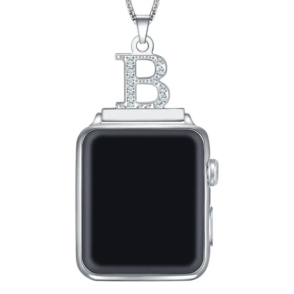

Цепочка 2 в 1 с подвеской в виде букв алфавита с фианитом для Apple Watch