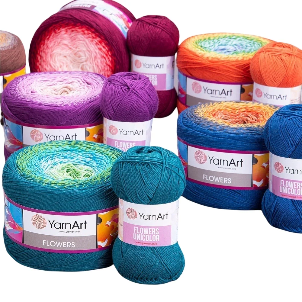 Yarnart Flowers Unicolor Yarn 55 Cotton 50gr200mt Hand Knitting
