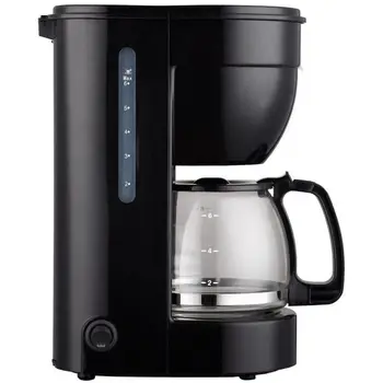 

THULOS, electric coffee maker with capacity for 6 cups, black color 0.75L tank. With glass jug and anti-drip system.
